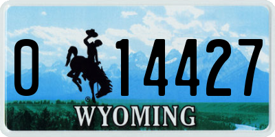 WY license plate 014427