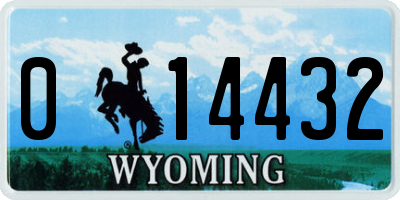 WY license plate 014432