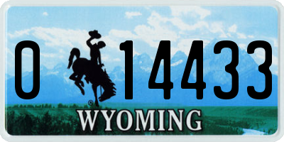 WY license plate 014433
