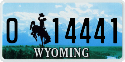 WY license plate 014441