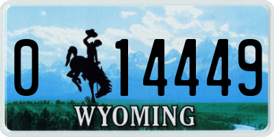 WY license plate 014449