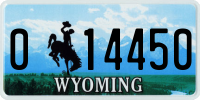 WY license plate 014450