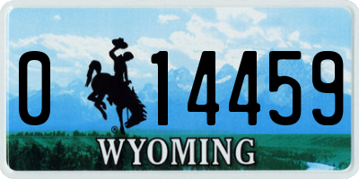 WY license plate 014459