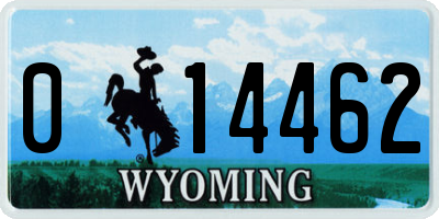 WY license plate 014462