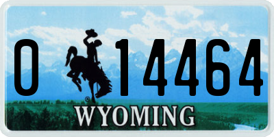 WY license plate 014464