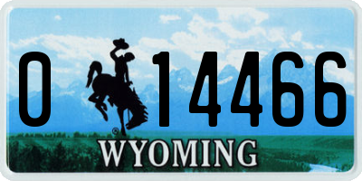 WY license plate 014466