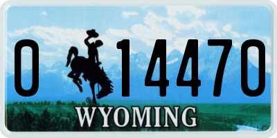 WY license plate 014470