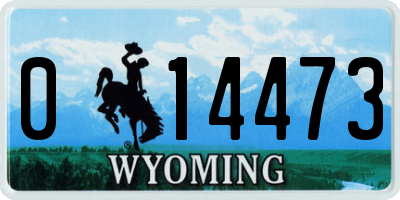 WY license plate 014473