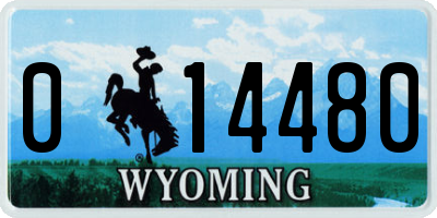 WY license plate 014480