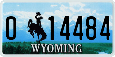 WY license plate 014484