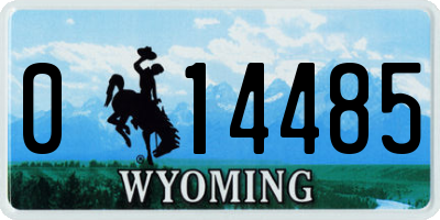 WY license plate 014485