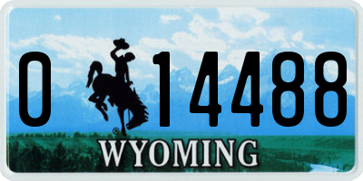 WY license plate 014488
