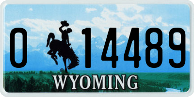 WY license plate 014489