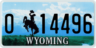 WY license plate 014496