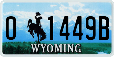 WY license plate 01449B