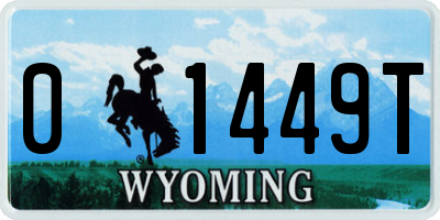 WY license plate 01449T