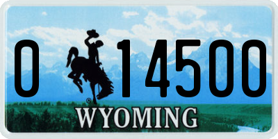 WY license plate 014500