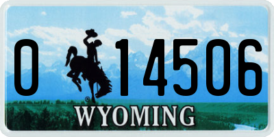 WY license plate 014506