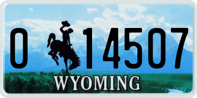 WY license plate 014507