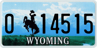 WY license plate 014515