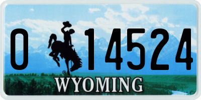 WY license plate 014524