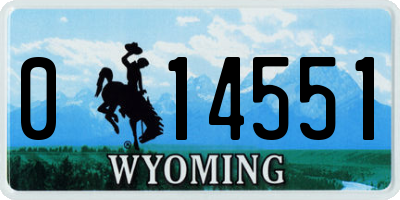 WY license plate 014551