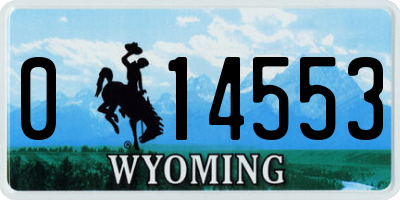 WY license plate 014553