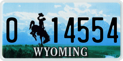 WY license plate 014554