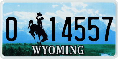 WY license plate 014557