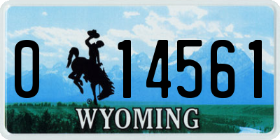 WY license plate 014561