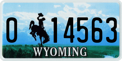 WY license plate 014563