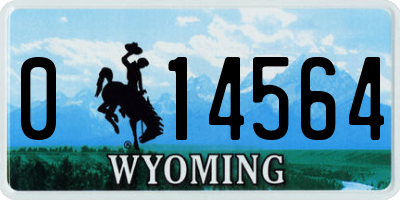 WY license plate 014564