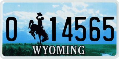 WY license plate 014565