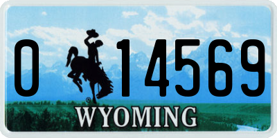 WY license plate 014569