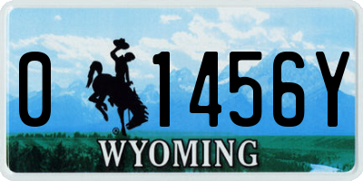 WY license plate 01456Y