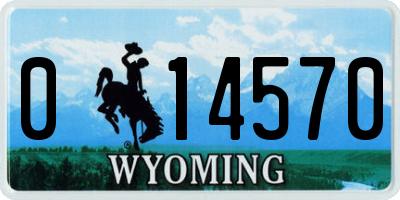 WY license plate 014570