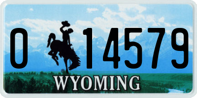 WY license plate 014579