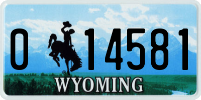 WY license plate 014581
