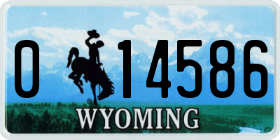 WY license plate 014586