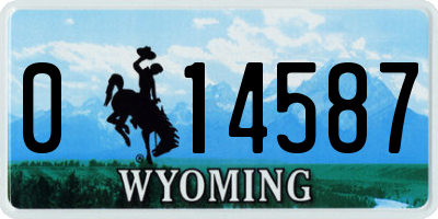 WY license plate 014587