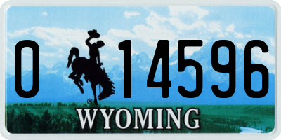 WY license plate 014596