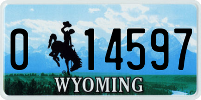 WY license plate 014597