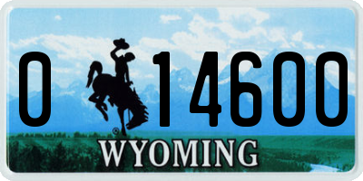 WY license plate 014600