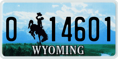 WY license plate 014601