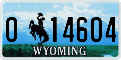 WY license plate 014604