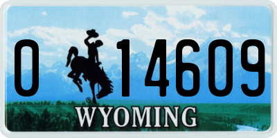 WY license plate 014609