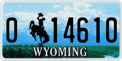 WY license plate 014610