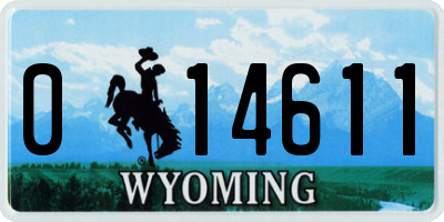 WY license plate 014611