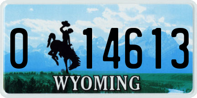 WY license plate 014613