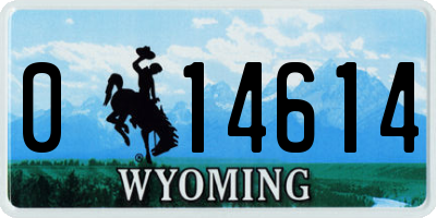 WY license plate 014614